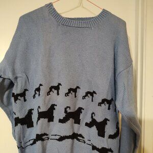 Custom knitted sweater with Whippets, Afghan Hounds and Greyhounds - Size Medium